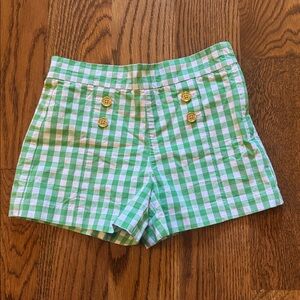 Janie and Jack Green Checkered Shorts
